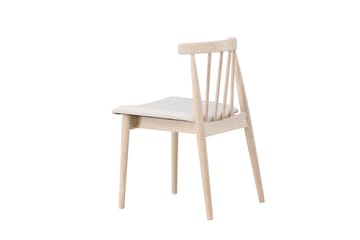 Spisebordsstol uden armlæn Peach Flora spisebordsstol - Whitewash-ben / beige stof Hvidvasket - Møbler - Stole & lænestole - Spisebordsstole & køkkenstole