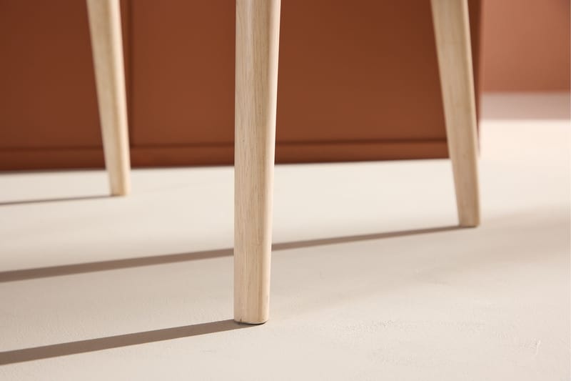 Spisebordsstol uden armlæn Peach Flora spisebordsstol - Whitewash-ben / beige stof Hvidvasket - Møbler - Stole & lænestole - Spisebordsstole & køkkenstole