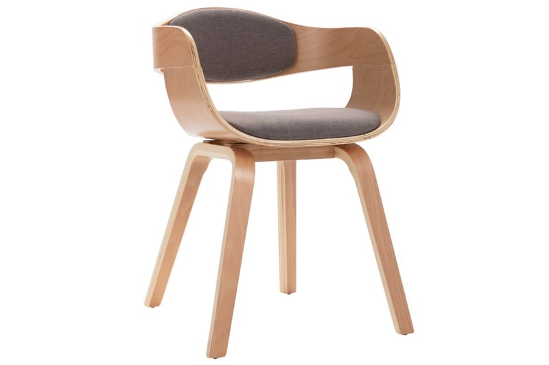 Spisebordsstole 2 Stk. Bøjet Træ Og Stof Gråbrun - Brun - Spisebordsstole & køkkenstole - Armstole