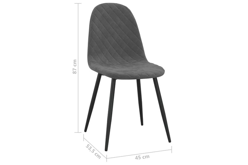 spisebordsstole 2 stk. fløjl mørkegrå - Sølv - Spisebordsstole & køkkenstole - Armstole