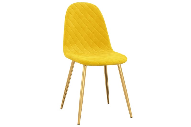 spisebordsstole 2 stk. fløjl sennepsgul - Hvid - Spisebordsstole & køkkenstole - Armstole