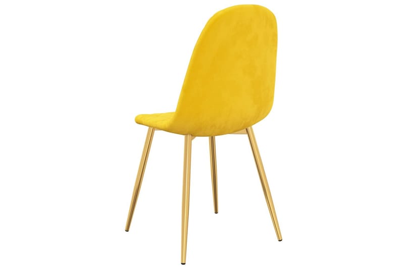 spisebordsstole 2 stk. fløjl sennepsgul - Hvid - Spisebordsstole & køkkenstole - Armstole