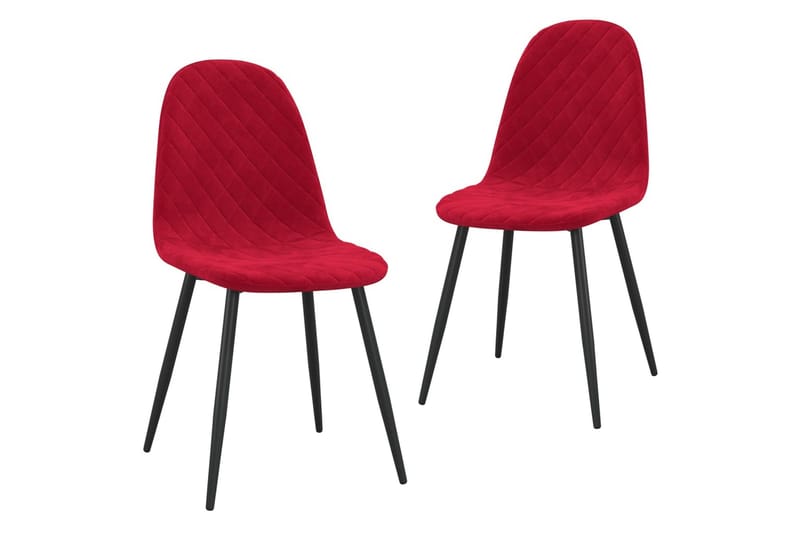 spisebordsstole 2 stk. fløjl vinrød - Hvid - Spisebordsstole & køkkenstole - Armstole