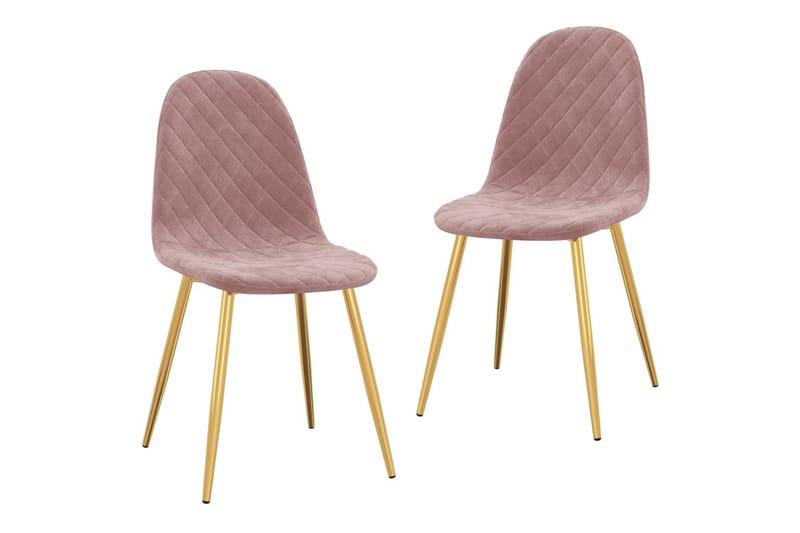 spisebordsstole 2 stk. fløjl pink - Hvid - Møbler - Stole & lænestole
