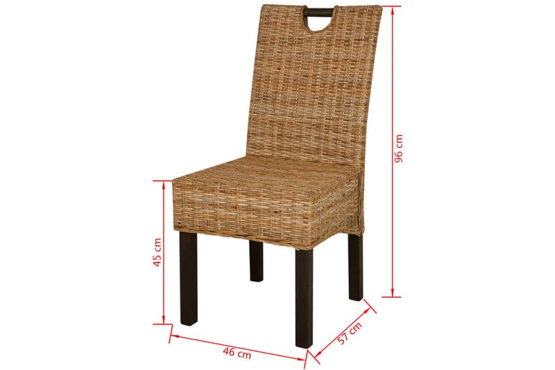 Spisebordsstole 2 Stk. Kubu-Rattan Mangotræ - Brun - Spisebordsstole & køkkenstole - Armstole