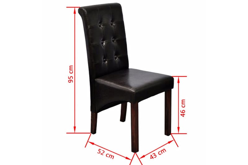 Spisebordsstole 2 Stk. Kunstlæder Brun - Brun - Spisebordsstole & køkkenstole - Armstole