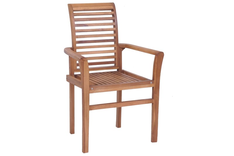 Spisebordsstole 2 Stk. Med Blå Hynder massivt teaktræ - Spisebordsstole & køkkenstole - Armstole