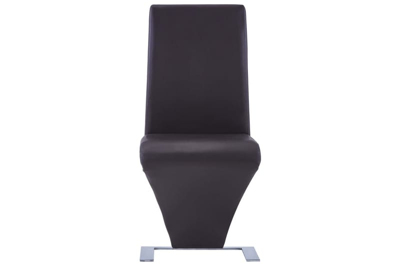 spisebordsstole 2 stk. med zigzagform kunstlæder brun - Spisebordsstole & køkkenstole - Armstole