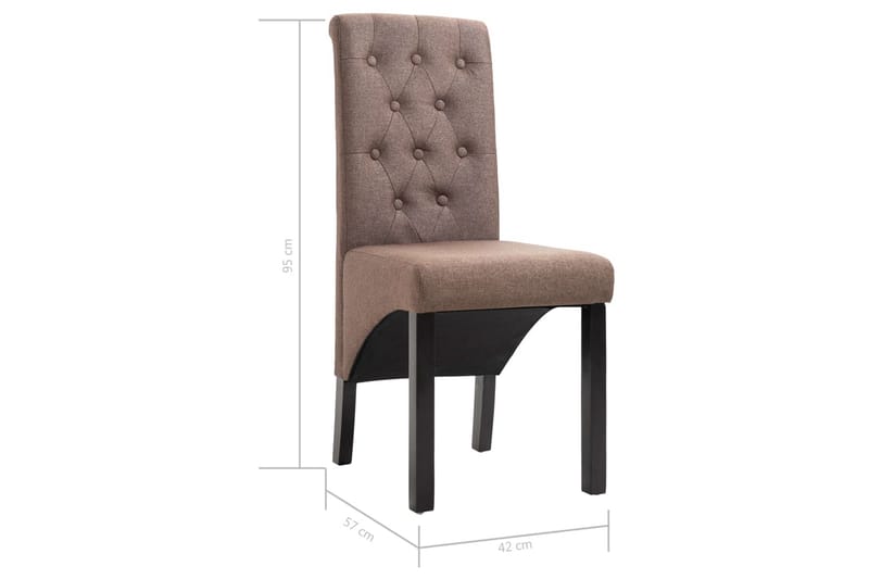 Spisebordsstole 2 Stk. Stof Brun - Brun - Spisebordsstole & køkkenstole - Armstole