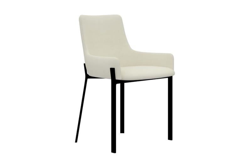 Spisebordsstole 2 Stk. Stof Cremefarvet - Spisebordsstole & køkkenstole - Armstole