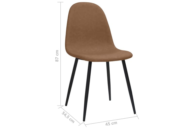 spisebordsstole 4 stk. 45x54,5x87 cm kunstlæder mørkebrun - Spisebordsstole & køkkenstole