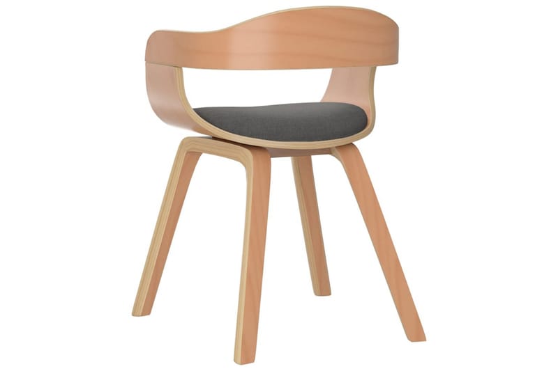 spisebordsstole 4 stk. bøjet træ og stof lysegrå - Grå - Spisebordsstole & køkkenstole - Armstole