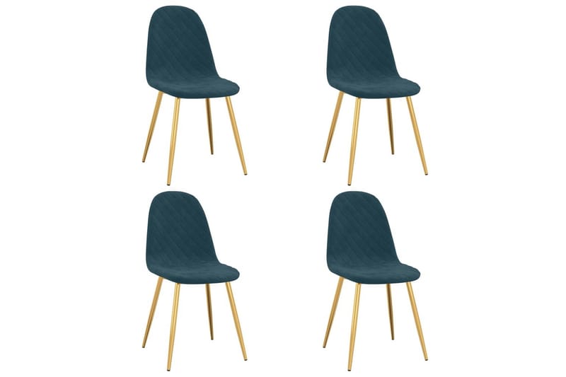 spisebordsstole 4 stk. fløjl blå - Hvid - Spisebordsstole & køkkenstole - Armstole