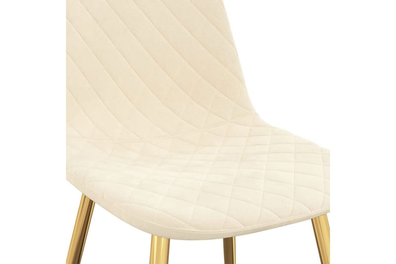 spisebordsstole 4 stk. fløjl cremehvid - Hvid - Spisebordsstole & køkkenstole - Armstole