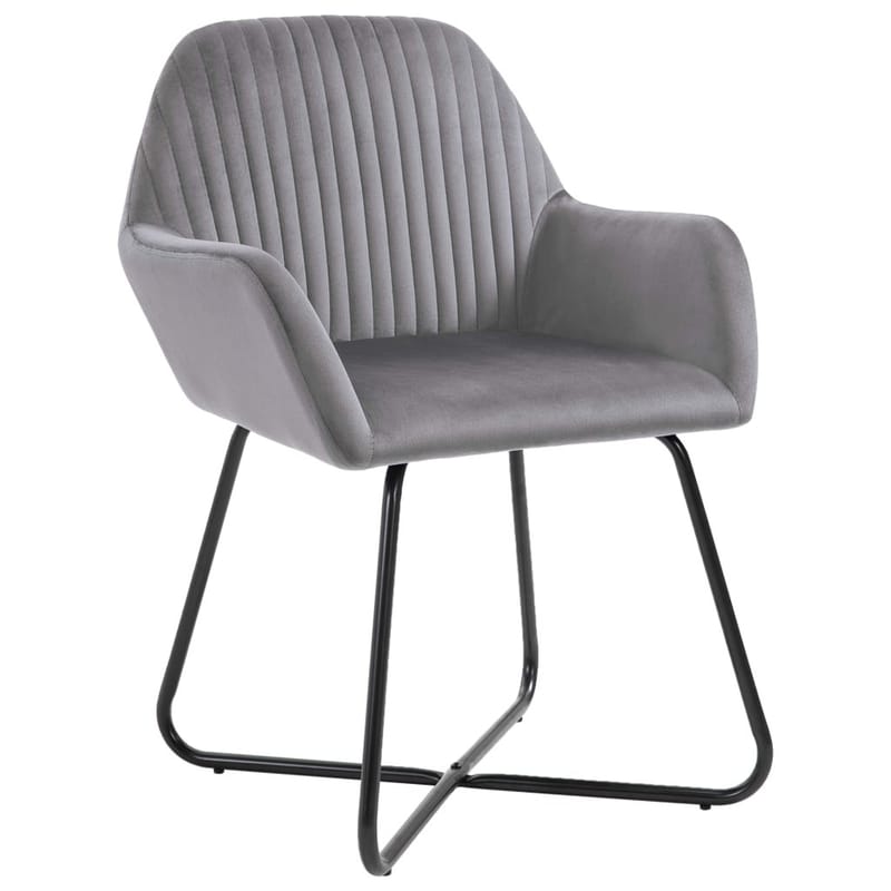 Spisebordsstole 4 Stk. Fløjl Grå - Grå - Spisebordsstole & køkkenstole - Armstole