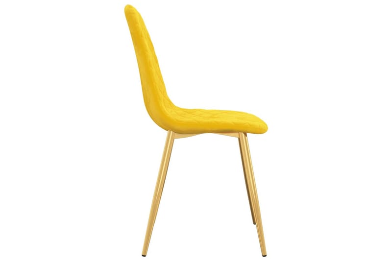 spisebordsstole 4 stk. fløjl sennepsgul - Hvid - Spisebordsstole & køkkenstole - Armstole