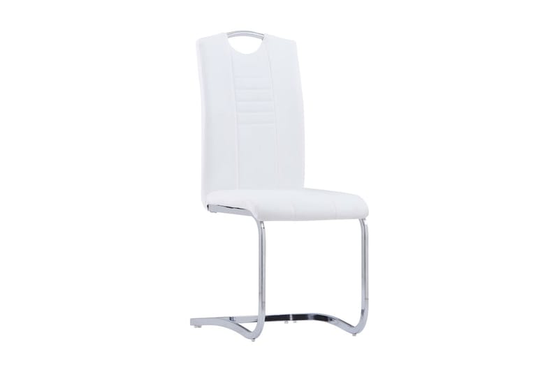 spisebordsstole 4 stk. kunstlæder hvid - Spisebordsstole & køkkenstole - Armstole