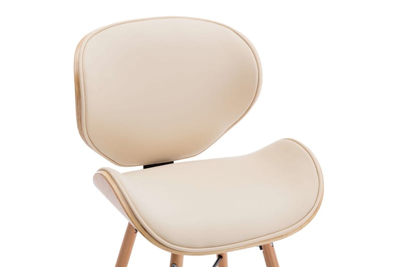 Spisebordsstole 4 Stk. Kunstlæder Og Bøjet Træ Cremefarvet - Spisebordsstole & køkkenstole - Armstole