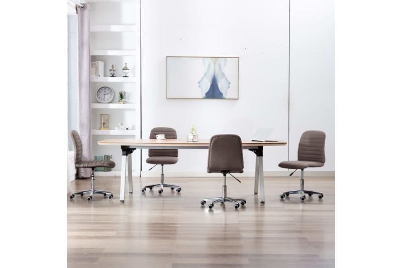 Spisebordsstole 4 Stk. Stof Gråbrun - Spisebordsstole & køkkenstole - Armstole