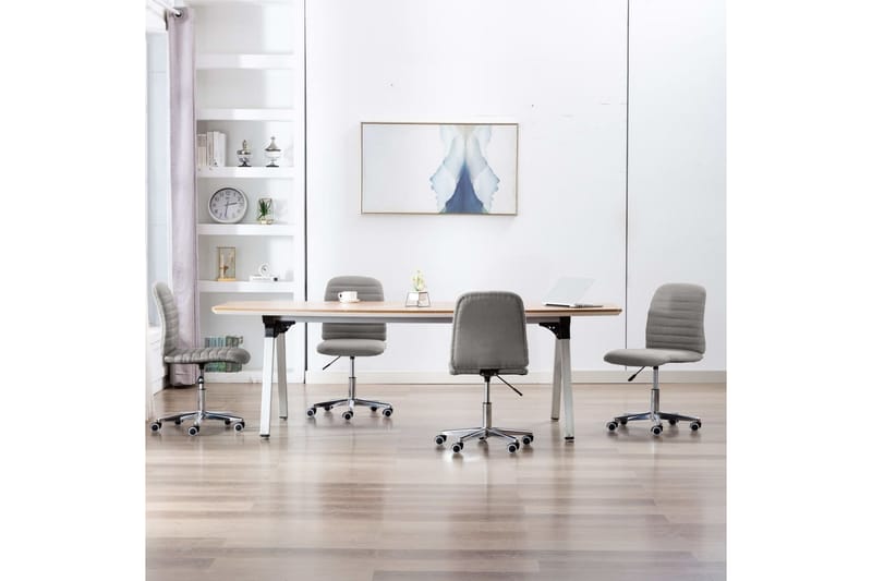 Spisebordsstole 4 Stk. Stof Lysegrå - Spisebordsstole & køkkenstole - Armstole