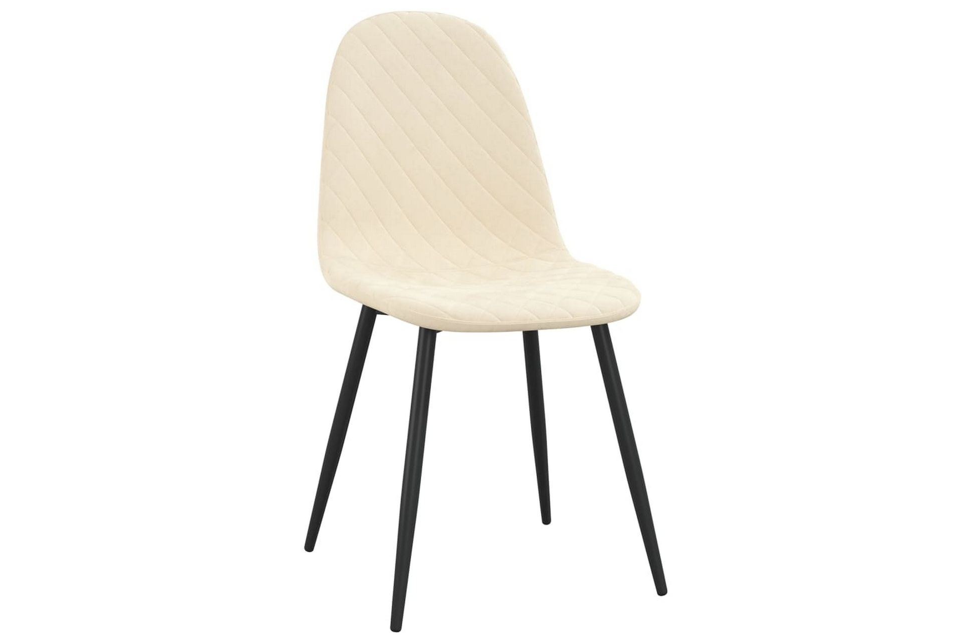 spisebordsstole 6 stk. fløjl cremehvid - Creme - Møbler - Stole & lænestole