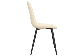 spisebordsstole 6 stk. fløjl cremehvid - Creme - Møbler - Stole & lænestole