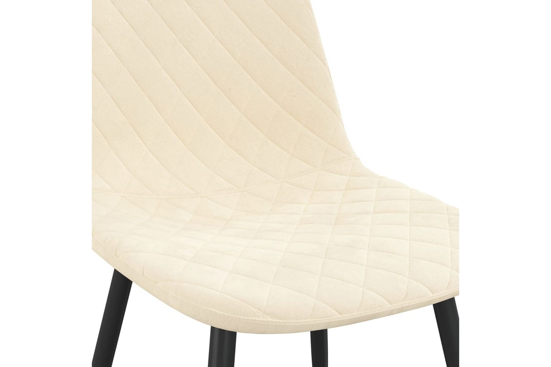 spisebordsstole 6 stk. fløjl cremehvid - Creme - Møbler - Stole & lænestole