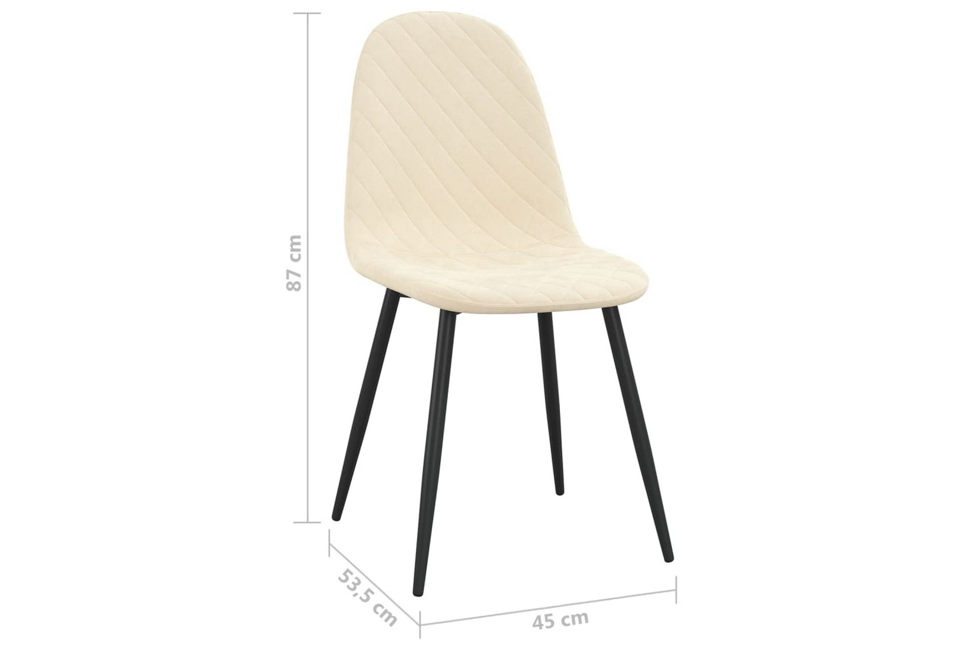spisebordsstole 6 stk. fløjl cremehvid - Creme - Møbler - Stole & lænestole