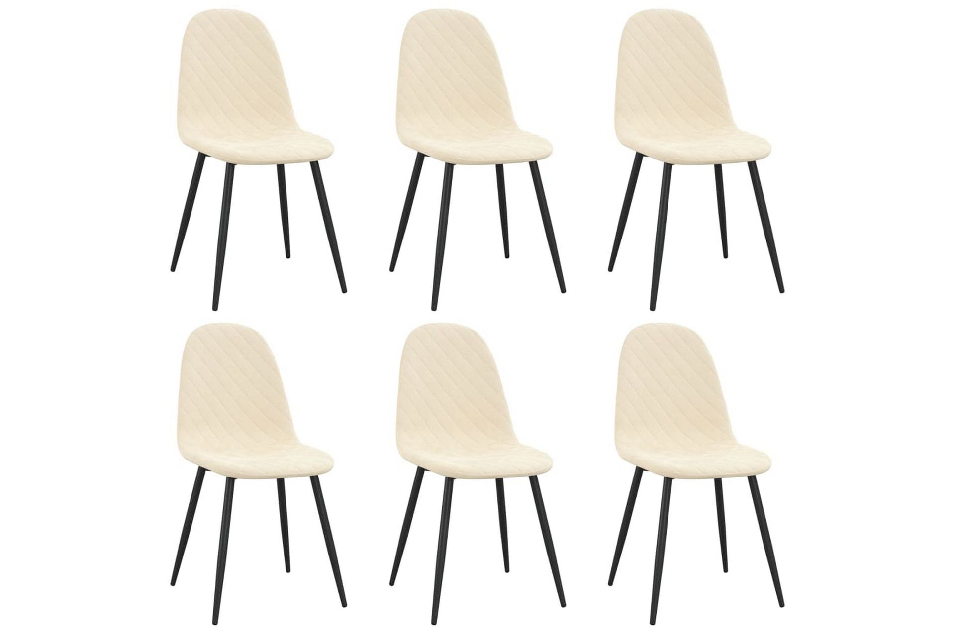 spisebordsstole 6 stk. fløjl cremehvid - Creme - Møbler - Stole & lænestole