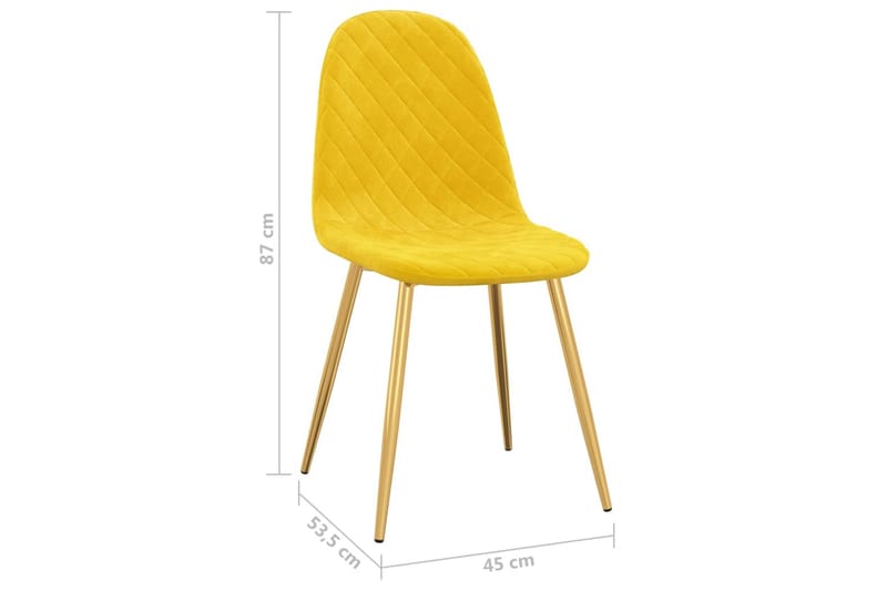 spisebordsstole 6 stk. fløjl sennepsgul - Gul - Spisebordsstole & køkkenstole - Armstole