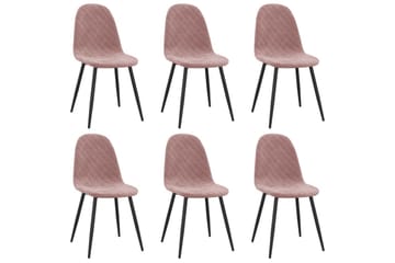 spisebordsstole 6 stk. fløjl pink - Lyserød - Møbler - Stole & lænestole