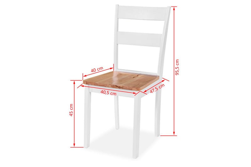 Spisebordsstole 6 Stk. Gummitræ Hvid - Hvid - Spisebordsstole & køkkenstole - Armstole