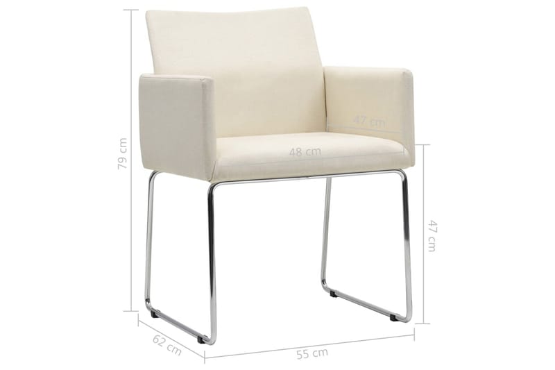 Spisebordsstole 6 Stk. Hør-Look Hvid - Creme - Spisebordsstole & køkkenstole - Armstole