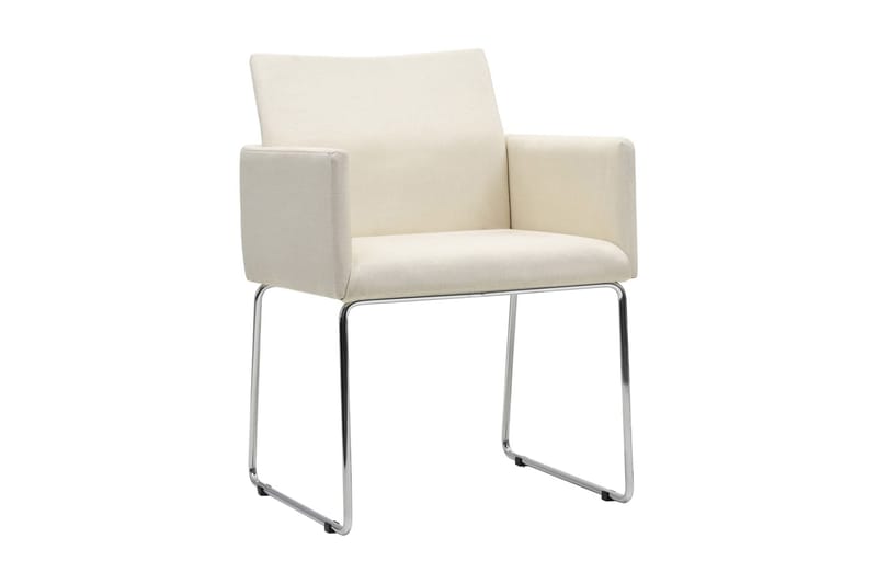 Spisebordsstole 6 Stk. Hør-Look Hvid - Creme - Spisebordsstole & køkkenstole - Armstole