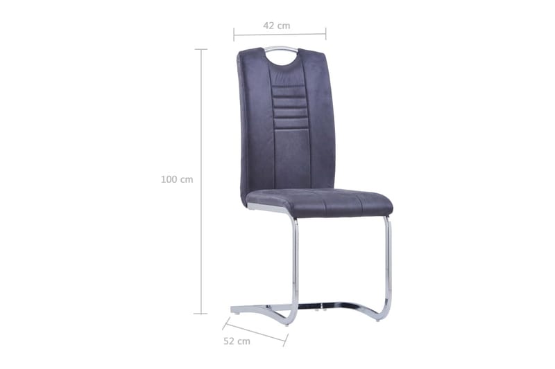 spisebordsstole 6 stk. imiteret ruskind grå - Spisebordsstole & køkkenstole - Armstole