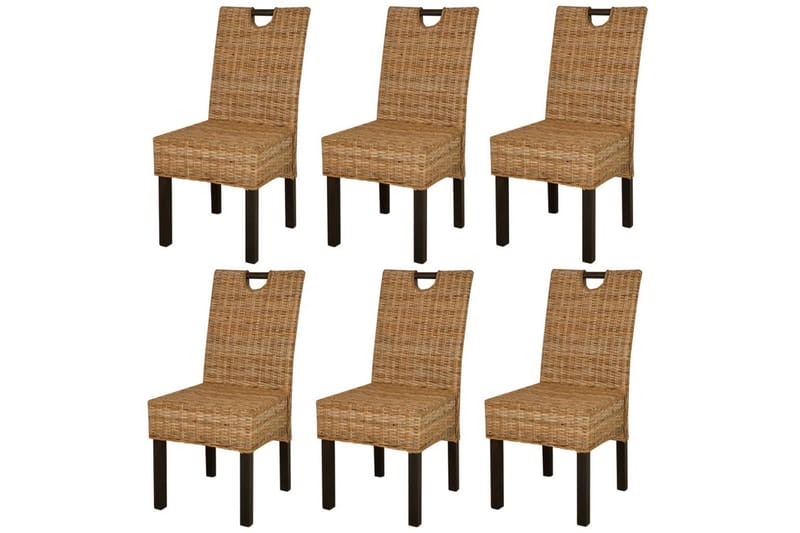 Spisebordsstole 6 Stk. Kubu-Rattan Mangotræ - Brun - Spisebordsstole & køkkenstole - Armstole