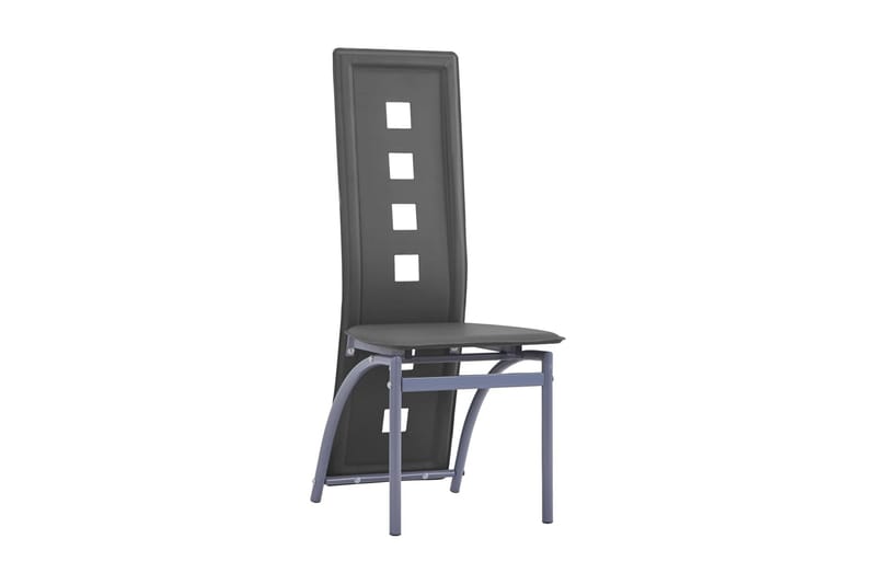 spisebordsstole 6 stk. kunstlæder grå - Grå - Spisebordsstole & køkkenstole - Armstole