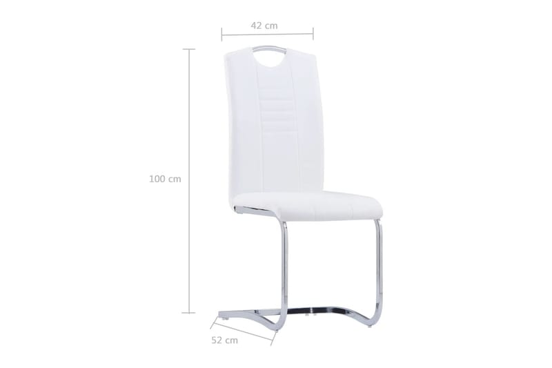 Spisebordsstole 6 Stk. Kunstlæder Hvid - Hvid - Spisebordsstole & køkkenstole - Armstole