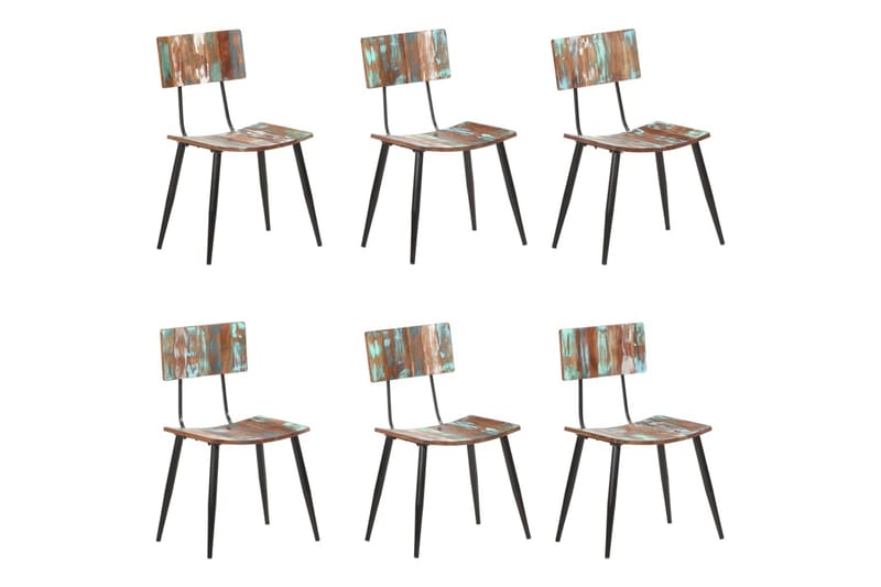 Spisebordsstole 6 Stk. Massivt Genbrugstræ - Spisebordsstole & køkkenstole - Armstole