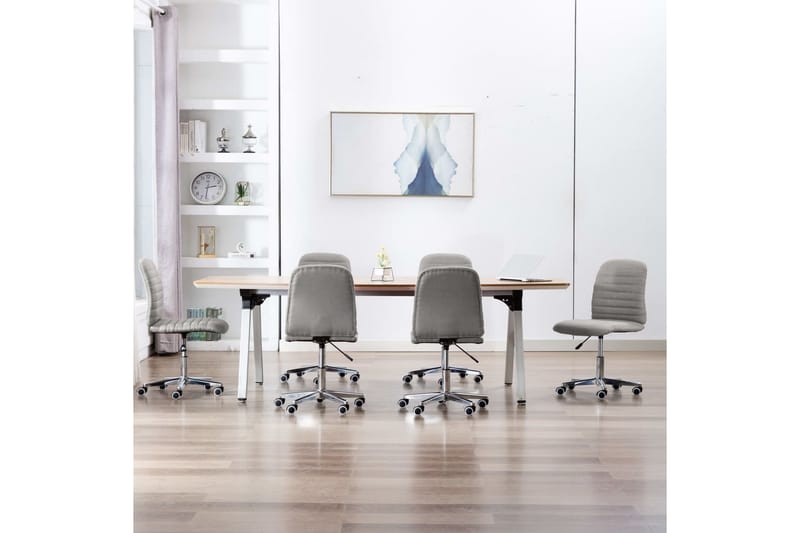 Spisebordsstole 6 Stk. Stof Lysegrå - Spisebordsstole & køkkenstole - Armstole