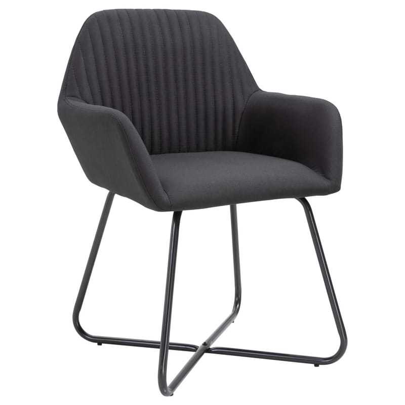 Spisebordsstole 6 Stk. Stof Sort - Sort - Spisebordsstole & køkkenstole - Armstole