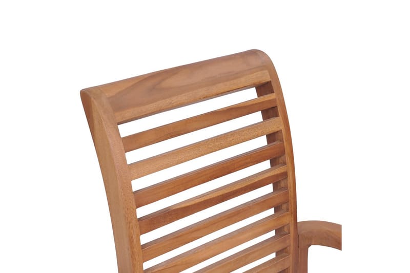 spisebordsstole 8 stk. med grå hynder massivt teaktræ - Brun - Spisebordsstole & køkkenstole - Armstole
