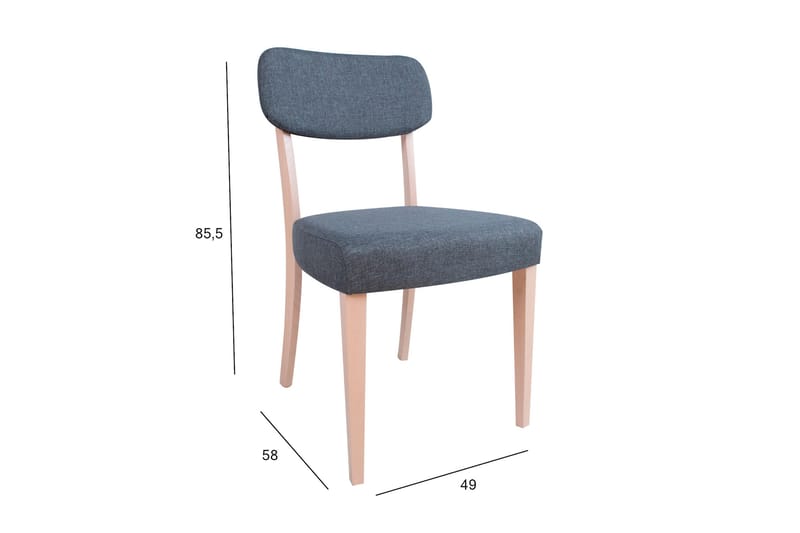 Adora Stol 49x58x855 cm Grå/Lys Bøg - Spisebordsstole & køkkenstole