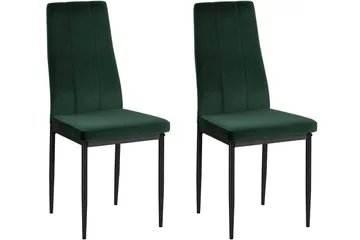Aggarp Spisebordsstol i Fløjl med Metalben - Grøn - Møbler - Stole & lænestole - Spisebordsstole & køkkenstole