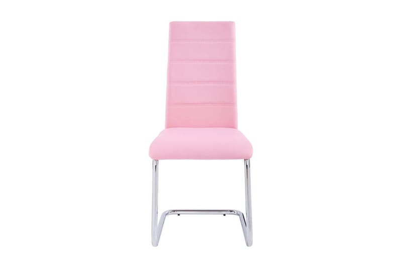 Aleia spisebordsstol kunstlæder 2 stk. - Rosa/Krom - Spisebordsstole & køkkenstole