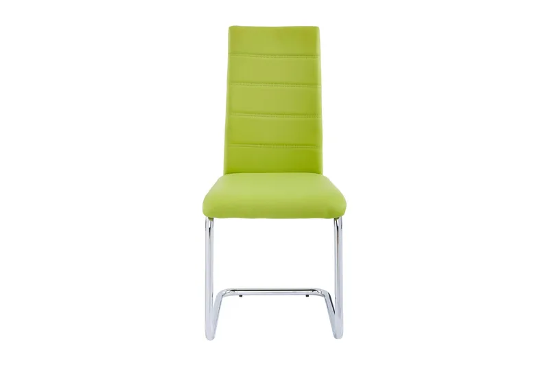 Aleia spisebordsstol kunstlæder 4 stk. - grøn/Krom - Møbler - Stole & lænestole - Spisebordsstole & køkkenstole