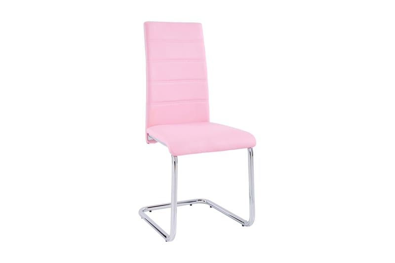 Aleia spisebordsstol kunstlæder 4 stk. - Rosa/Krom - Spisebordsstole & køkkenstole
