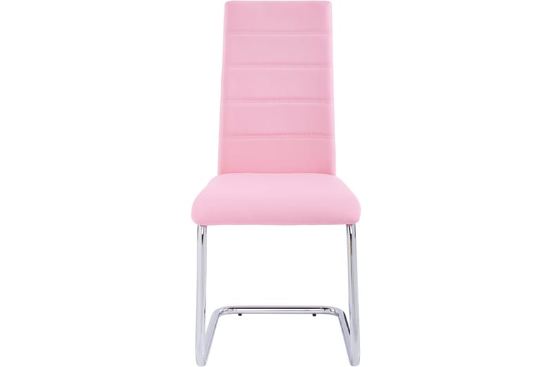 Aleia spisebordsstol kunstlæder 4 stk. - Rosa/Krom - Spisebordsstole & køkkenstole