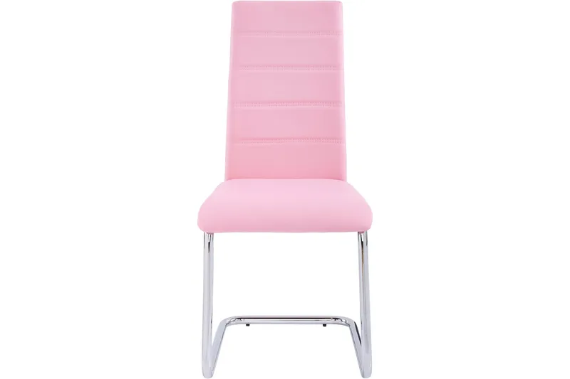Aleia spisebordsstol kunstlæder 4 stk. - Rosa/Krom - Møbler - Stole & lænestole - Spisebordsstole & køkkenstole