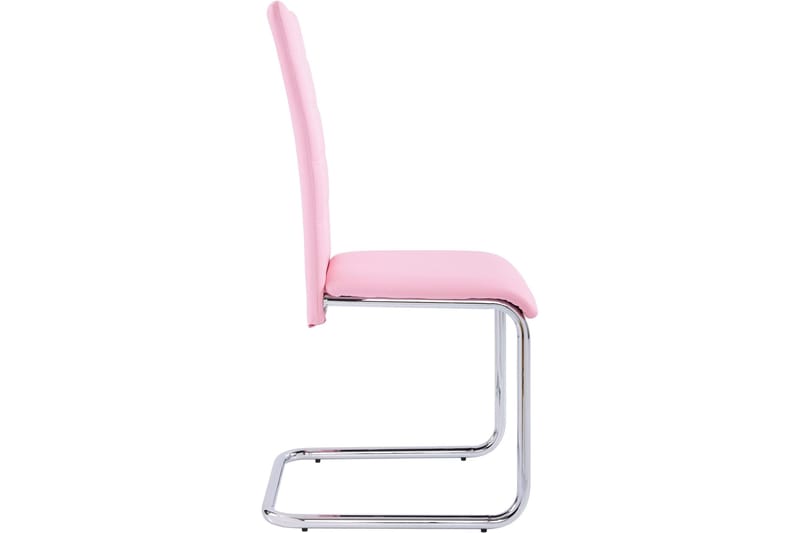 Aleia spisebordsstol kunstlæder 4 stk. - Rosa/Krom - Møbler - Stole & lænestole - Spisebordsstole & køkkenstole